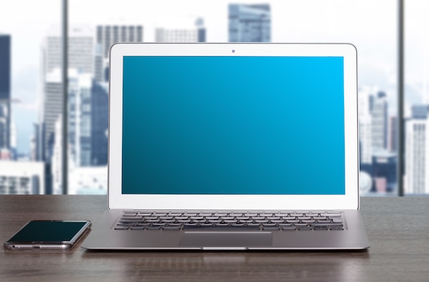 Businessman working on laptop