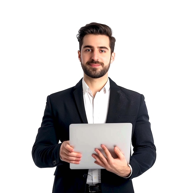 Businessman working on laptop