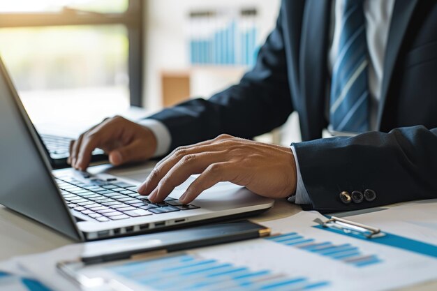 Businessman Working on Laptop