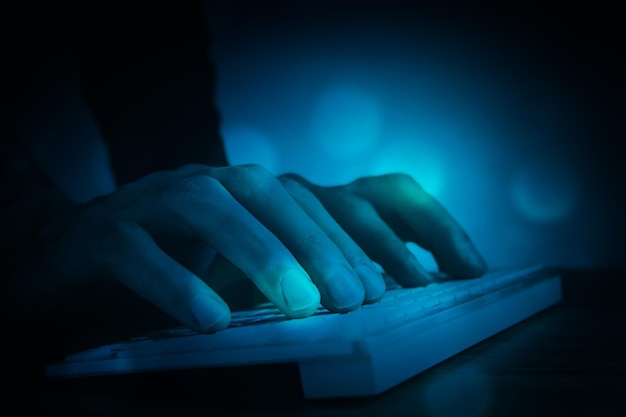 Businessman working on modern computer