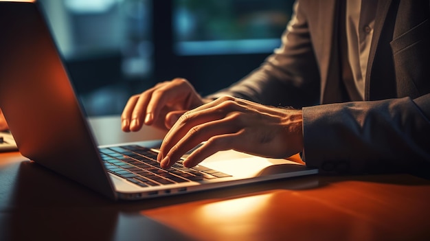 Businessman working in a new office