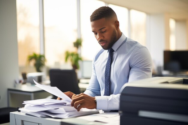 Photo businessman working in office