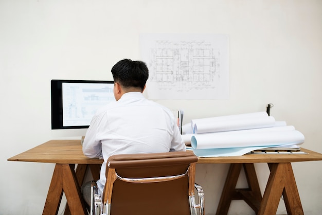 Businessman working in office