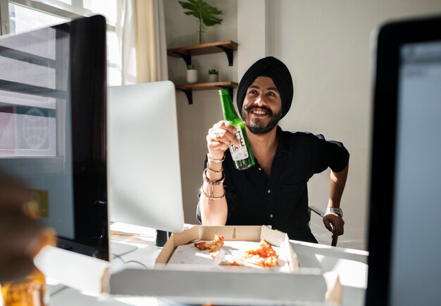 Businessman working in office