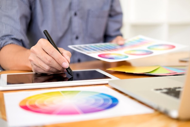 Businessman working on table