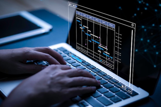 Businessman working with business Analytics and Data Management System on computer online document management and metrics connected to database Corporate strategy for finance operations salesx9