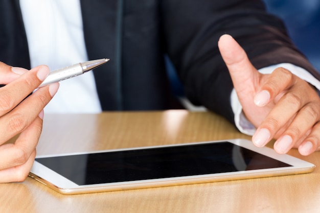 Businessman working with notebook