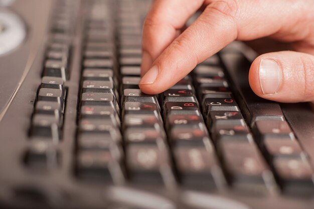 Businessman works on the computer