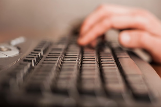 Businessman works on the computer