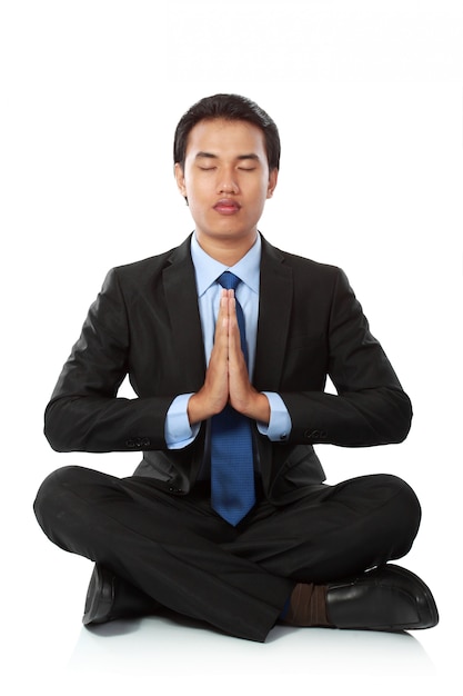 Businessman yoga