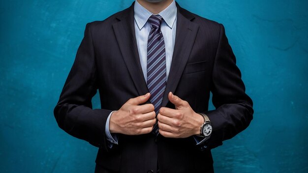 Photo businessmans torso in suit