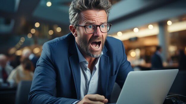 Businessmen Amazed by Computers in Modern Office Environment