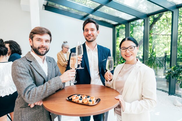 Businessmen and businesswomen making a corporate party