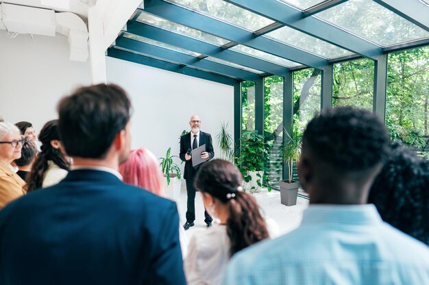 Businessmen and businesswomen making a corporate party