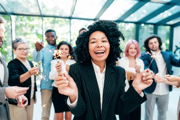 Businessmen and businesswomen making a corporate party