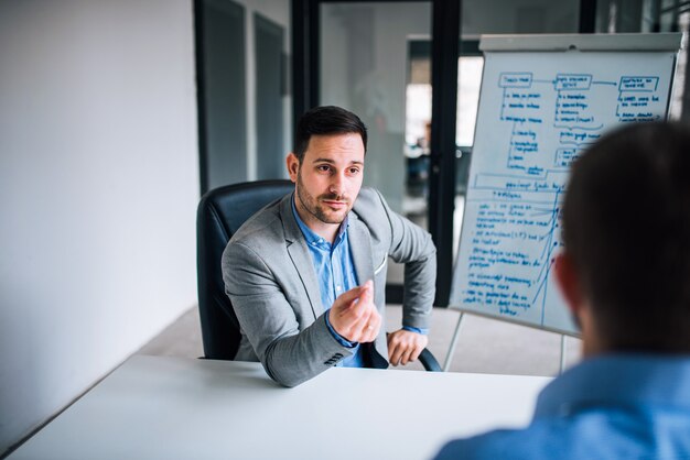 Businessmen discussing on a meeting.