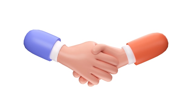 Businessmen handshake 3D rendering illustration Concept successful deal joint business teamwork