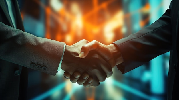 Businessmen handshake Deal concept Generative AI