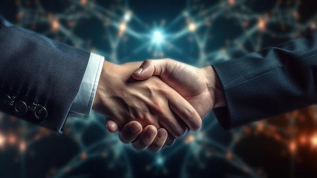 Businessmen handshake Deal concept Generative AI