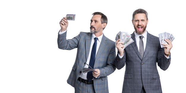 Businessmen hold money dollar cash copy space photo of businessmen hold money cash