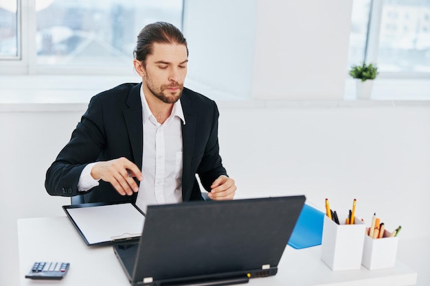 Businessmen office work blue document folder Lifestyle