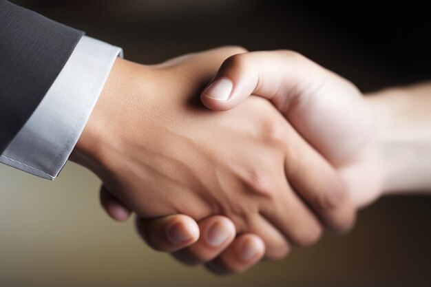 Businessmen shake hands with a partner