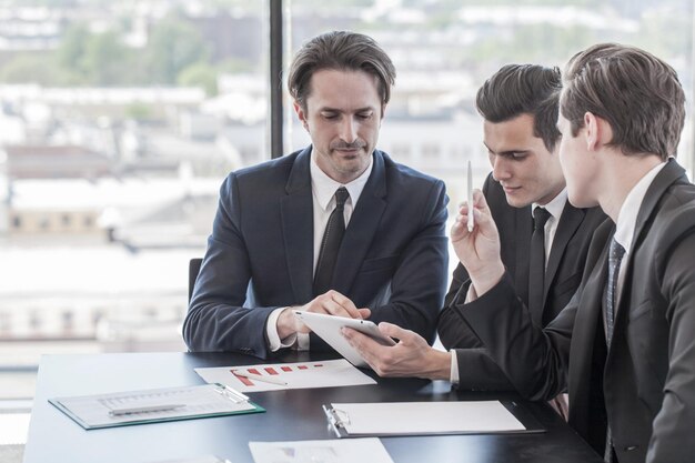 Businessmen working in office