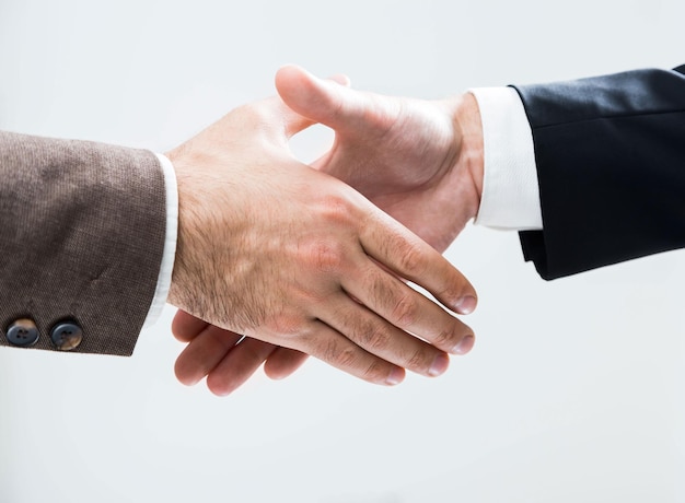 Businesspeople about to shake hands