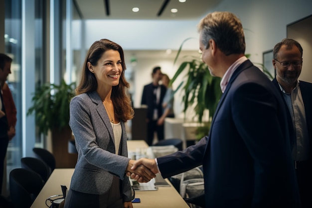 Photo businesspeople shaking hand together