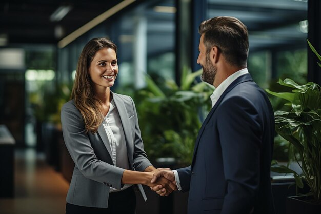 Businesspeople shaking hand together