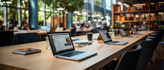 Photo businesspeople using the library for research