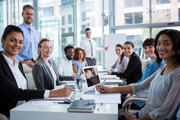 Businesspeople working at office