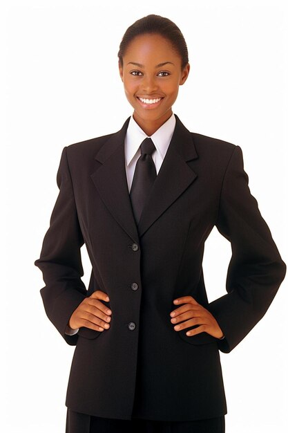 Businessperson female African American Middle aged friendly smile