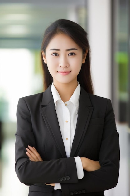 Photo businessperson female asian young adult confident pose