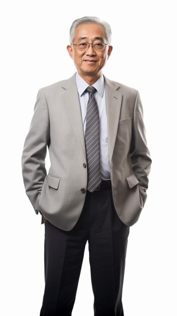 Businessperson male Senior Asian confident pose