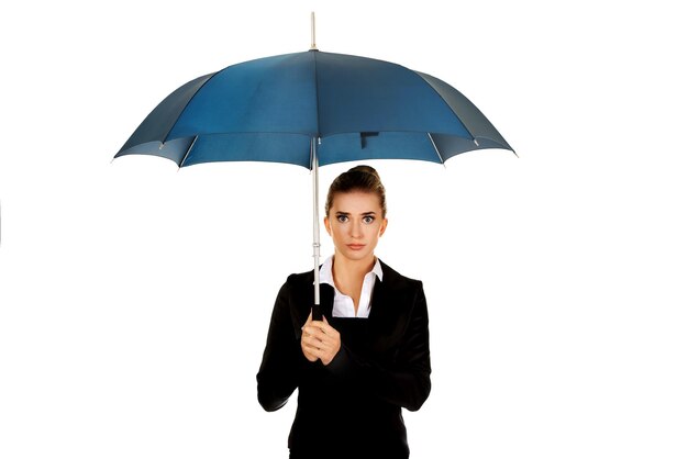 Photo businesswoman against white background