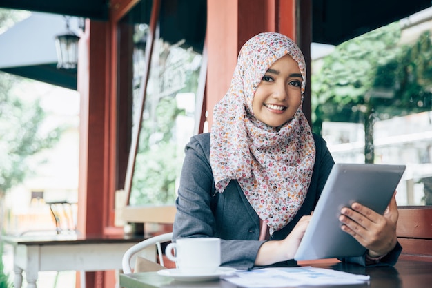 Businesswoman on a coffee break