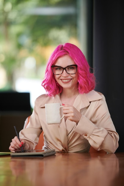 Businesswoman Drinking Coffee