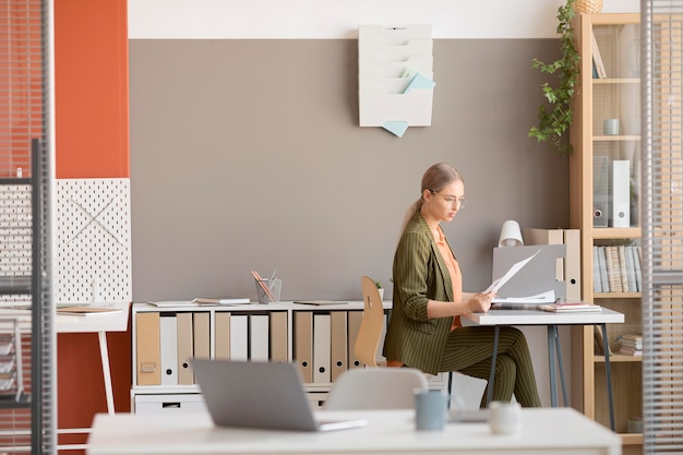 Businesswoman enjoying day at the office