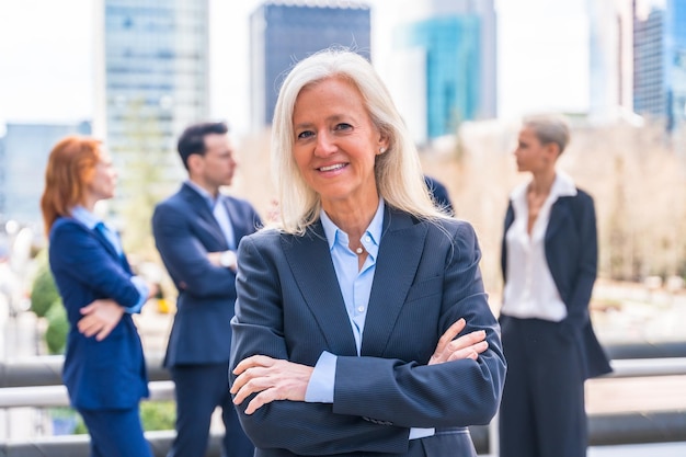 Businesswoman Executive Portrait in Downtown Corporate District