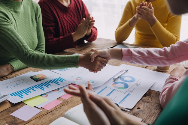 Businesswoman handshake and business people Successful business handshake concept