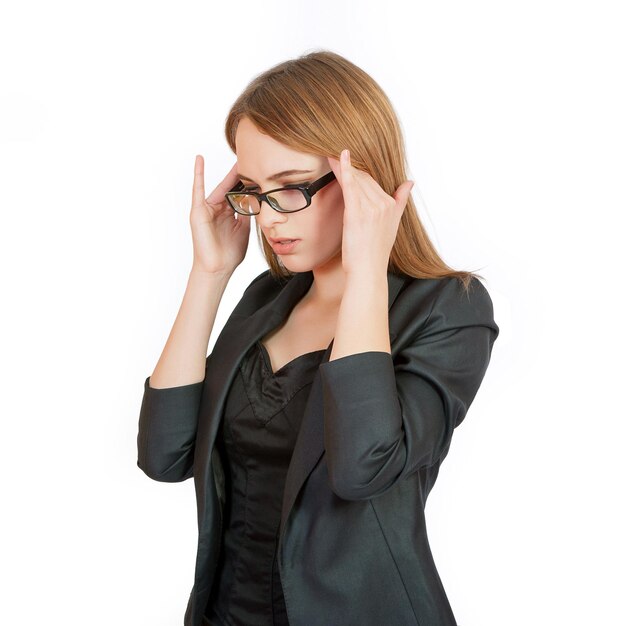 Businesswoman having headache