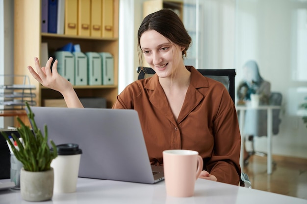 Businesswoman Having Online Meeting