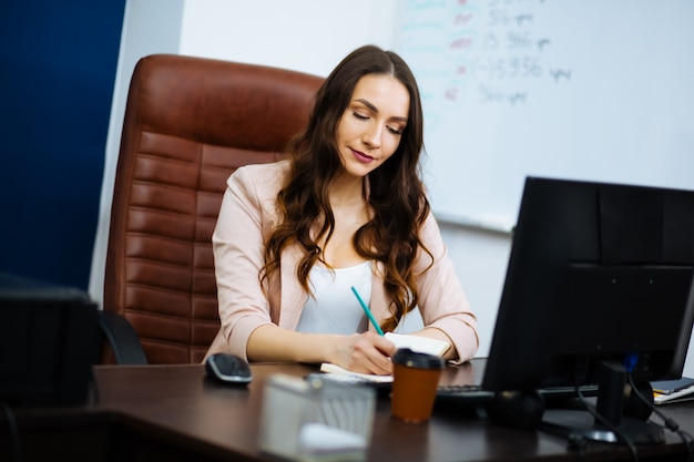 businesswoman at her desk in the office