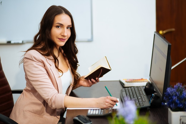 businesswoman at her desk in the office