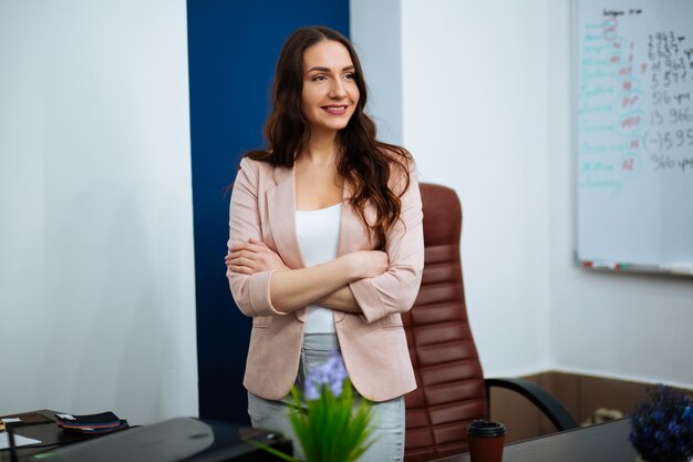 businesswoman at her desk in the office