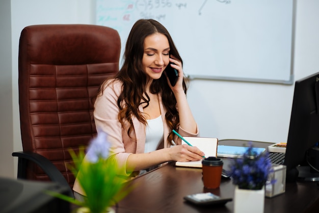 businesswoman at her desk in the office