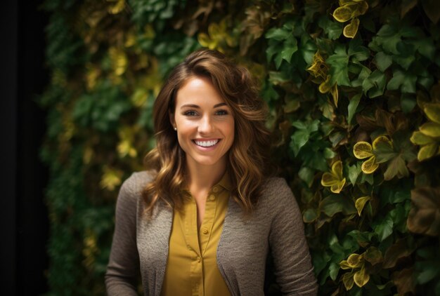 Businesswoman at her green startup workplace