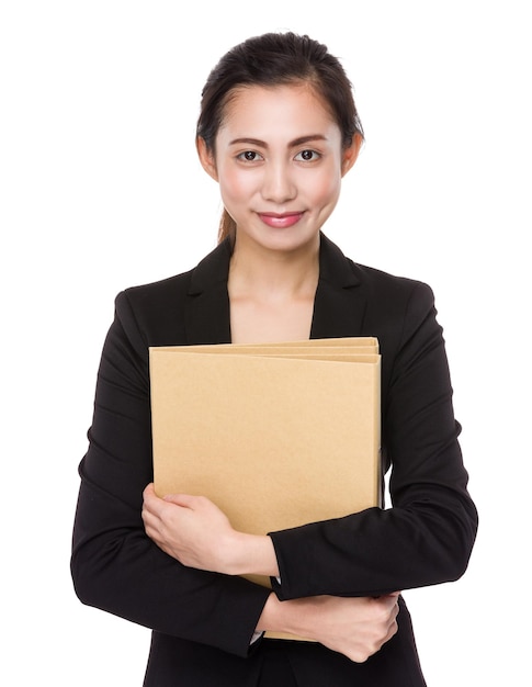 Businesswoman hold with clipboard