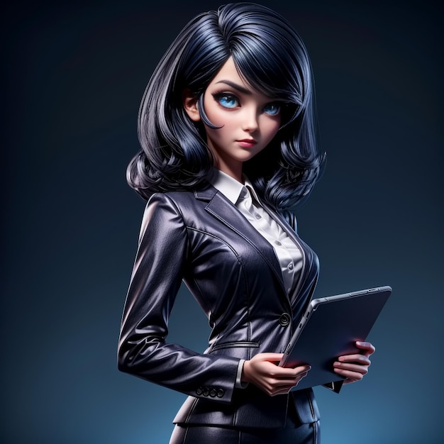 Businesswoman holding the tablet Generative AI